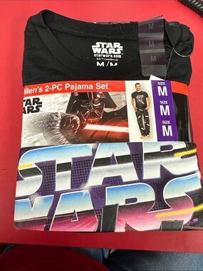 Star Wars Black Pajama Set with Multicolor Logo
